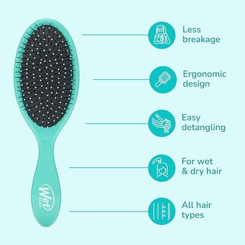 Wet Brush Original Detangler Hairbrush Aqua | Ultra-Soft IntelliFlex Bristles Glide Through Knots on Wet or Dry Use | Up to 55% Less Breakage | Gentle Scalp Care for All Hair Types thumbnail 5