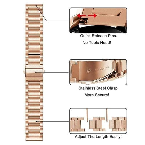 ViCRiOR Watch Bands Compatible with 18mm Garmin Venu 3S/Venu 4 41mm/ Vivoactive 4S /Venu 2s / Vivomove 3S, Solid Stainless Steel Watchband+ Mesh Strap Bracelet for Garmin Forerunner 255s/265S thumbnail 3