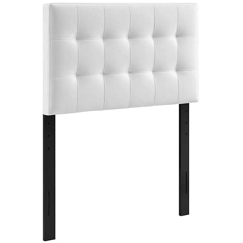 Modway Lily Tufted Faux Leather Upholstered Twin Headboard in White - Twin - White thumbnail 2