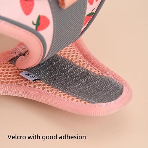 Step in Dog Harness and Leash Set, Flower Adjustable Easy Walk Puppy Harnesses, Soft Mesh No Pull Pet Vest Harness for Small Medium Dogs(Strawberry, S) thumbnail 4