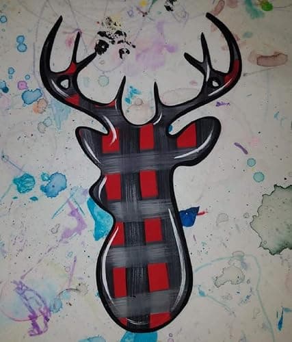 Deer Cutout Unfinished Wood Animal Holiday Seasonal Nursery Door Hanger MDF Shape Canvas Style 2 (12") thumbnail 3
