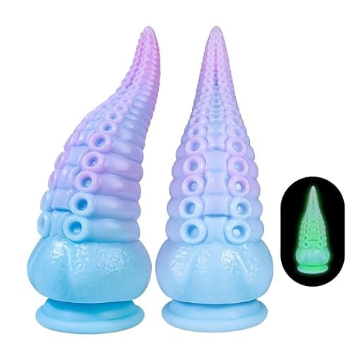 Monster Dildo Adult Sex Toys: Luminous Thick Tentacle Dildo with Suction Cup, 8.7" Big Dragon Dildos Liquid Silicone Anal Toys Prostate Massager for G Spot & P Spot - Image 1