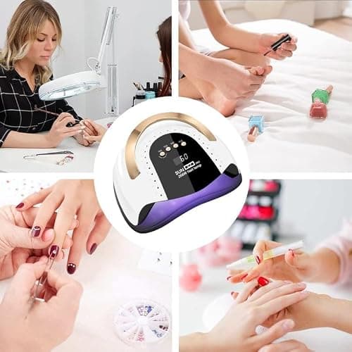 268W UV LED Nail Lamp, LKE Nail Dryer for Gel Polish, 4 Timers UV Nail Lamp Professional Nail Light, 57Pcs Lamp Beads and Automatic Sensor(White) thumbnail 7