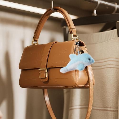 Apricot Lamb Cute Ocean Toys Plush Sea Blue Dolphin Stuffed Animal Soft Keychain for Kids Bag, Purse, Backpack, Handbag (6 Inches) thumbnail 2