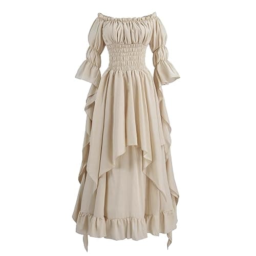 LTAKK Renaissance Dress Women Medieval Costume Victorian Dresses Peasant Gothic Fairy Witch Wedding Under Dress - Image 1