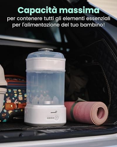 Grownsy Sterilizzatore Biberon con Asciugatura, Sterilizzatore Elettrico a Vapore Compatto per Biberon, Ciucci, Parti del Tiralatte thumbnail 6