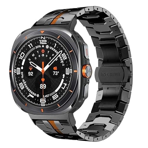 WONJOY Compatible with Samsung Galaxy Watch Ultra Band 47mm(2025/2024), Robust Men Stainless Steel Replacement Link Metal Bracelet - Image 1