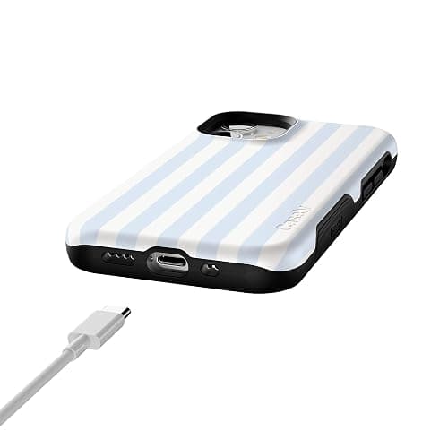 Casely iPhone 12 Mini Case | Blue Stripes | Sunday Best | Bold Protective Design | Compatible with MagSafe thumbnail 8