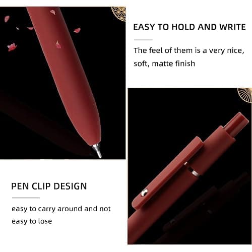YOXMJDB Gel Pens, 5 Pcs 0.5mm Fine Point Smooth Writing Pens Cute Pens, High-End Series Black Ink Pens for Journaling Note Taking, School Office Supplies for Women Men (5 Pcs Vintage) thumbnail 6