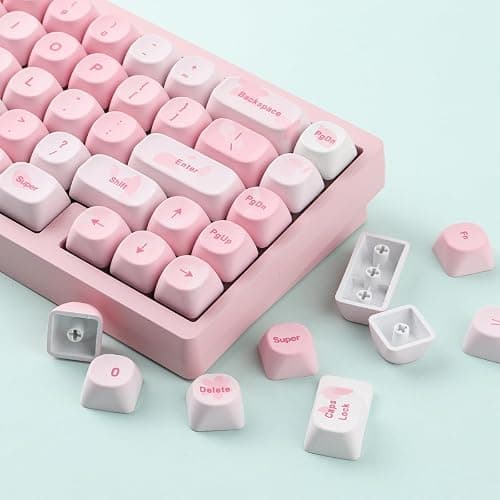 Tsungup MOA Keycaps-Pink Sakura,129 Keys Cute Custom Cherry Blossom Keycaps | Dye Sub PBT Key Caps Keyboard Keycap Set for MX Switches Mechanical Keyboard(only keycap) thumbnail 3