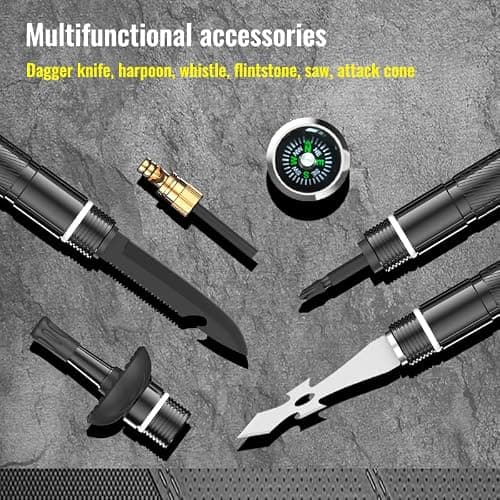 Sakerplus Collapsible Tactical Hiking Trekking Pole, Tactical Walking Stick, Survival Hiking Staff & Trekking Pole, Lightweight Aluminum Gear for Outdoor Adventures, Camping, Hunting thumbnail 6