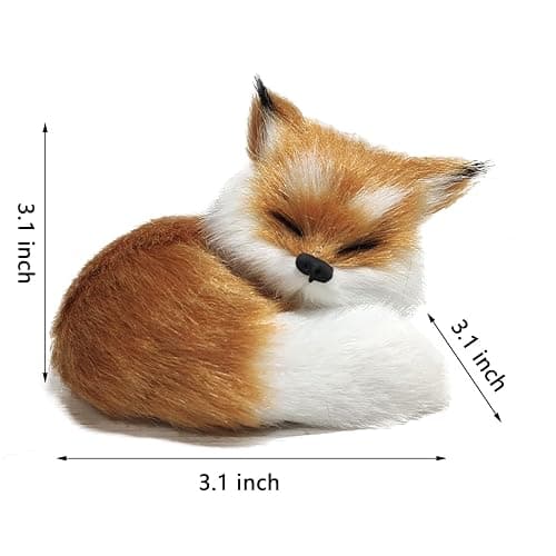 GUDVES Simulation Brown Fox Toy Furs Squatting Fox Model Home Decoration Animals World with Static Action Figures (Fox Toy) thumbnail 2