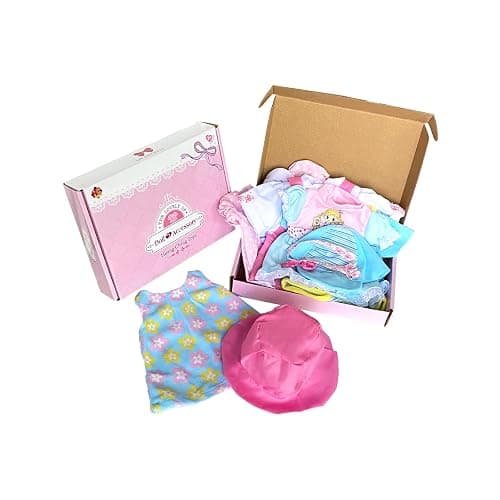 Huang Cheng Toys 12 Pcs Set Handmade Baby Doll Clothes Dress Outfits Costumes for 12 13 14 15 inch Doll，Doll Hat Umbrella Mirror Comb Girl Christmas Birthday Gift for Little Girl thumbnail 3