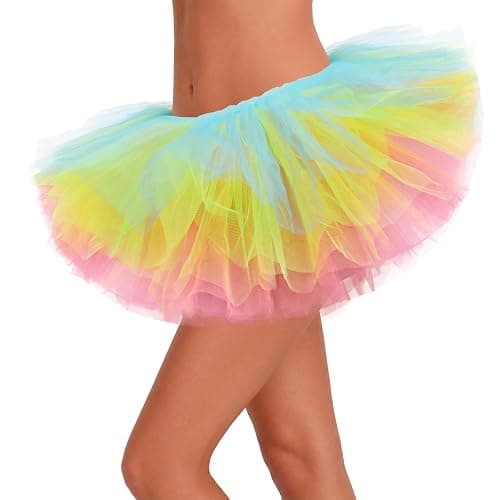 Tutu for Women Adults 5 Layered Tutus Skirts Fluffy Cute Tulle Tutu Skirts Halloween Christmas 80s Outfit for Women thumbnail 2