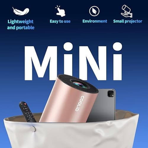 [Built-in Apps & 2025 Upgraded] Mini Projector Support 4K 1080P Auto Keystone 270° Rotatable with WiFi 6 and Bluetooth 5.4, Projector Portable Compatibile with HDMI/TV Stick/Memory Stick/Laptop-Gold thumbnail 5