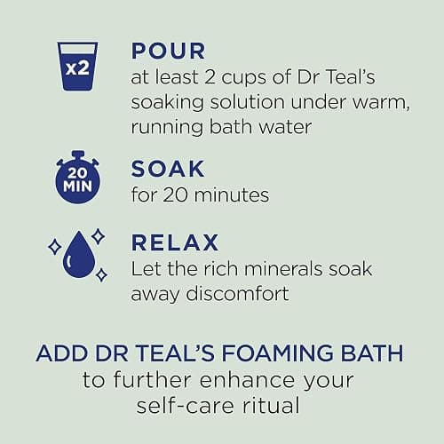 Dr Teal's Epsom Salt Magnesium Soak, Relax & Relief with Eucalyptus & Spearmint Essential Oils, 3 lbs thumbnail 5