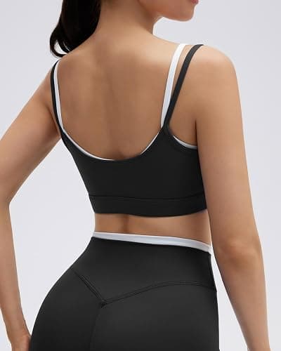 SUUKSESS 2 Piece Workout Sets Layered Sports Bra Yoga Gym Biker Shorts thumbnail 4