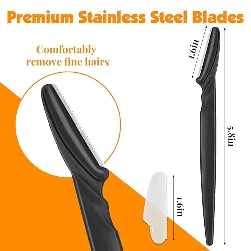 Phyyixs 88 Pcs Eyebrow Razors & Face Razors for Women in Storage Jar – Black Color Dermaplane Razor for Women Face & Men, Safe Face Shaver with Protective Covers thumbnail 2