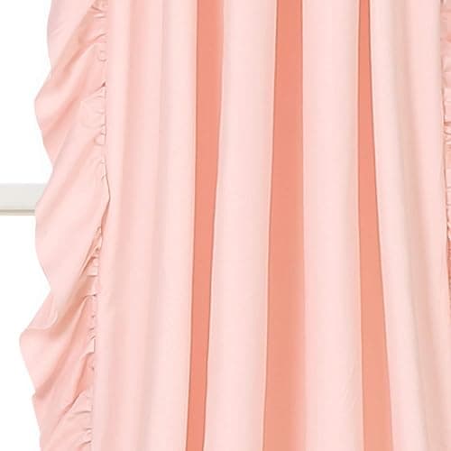 Lush Decor Reyna Ruffle Window Curtain Panel Set, Pair, 54" W x 84" L, Blush Pink - Flowy Curtain - Romantic Ruffle Curtains for Bedroom, Living room, or Dining Room - Farmhouse & Cottage Home Decor - Blush Pink - 54"W x 84"L (Pack of 2) - Panel Pair thumbnail 4