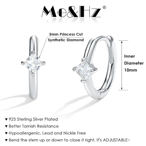 Me&Hz Gold Huggie Earrings Small Huggie Hoop Earrings for Women 14K Gold Plated Hypoallergenic Cubic Zirconia Huggies Mini Silver Hoop Earring for Women thumbnail 5