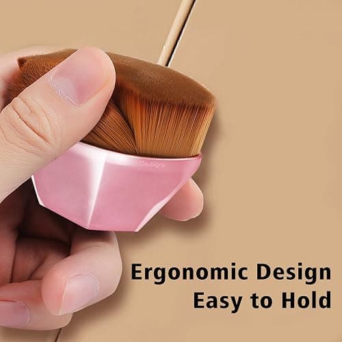 Foundation Brush, Daubigny Perfect Makeup Brush for Face Blush Liquid Powder Foundation Brush for Blending Liquid, Cream or Flawless Powder Cosmetics with Protective Case (Rose Golden) thumbnail 5