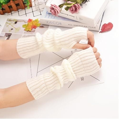 VTTDB Arm covers cute women kawaii japanese harajuku Y2k Arm Warmer for Girls Goth Gloves Fingerless Knitted Arm Sleeve thumbnail 4