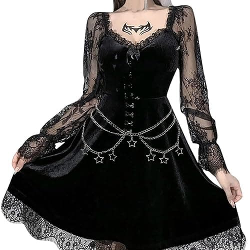 Wloisc Star Waist Chain Belt - Punk Gothic Crossover Body Belly Chains Tassel for Women Girl thumbnail 5