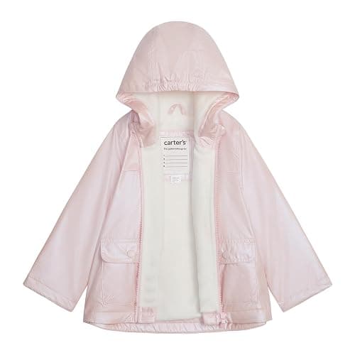 Carter's Toddler & Little Girls' Lightweight Fleece Lined Hooded Raincoat Rain Jacket - 5-6 - Pink thumbnail 2