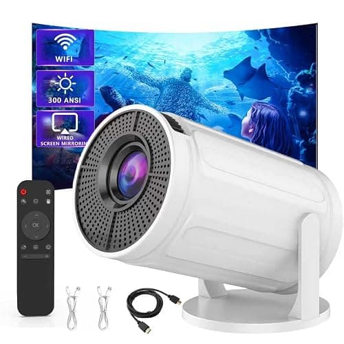 XBJ Mini Projector with WIFI, 4K Support Portable Projector 180° Rotatable.Full HD 1080P Outdoor Projector 17"-130" Screen Movie Projector. Compatible for Smartphone, Laptop, TV Stick,USB(No App) - Image 1