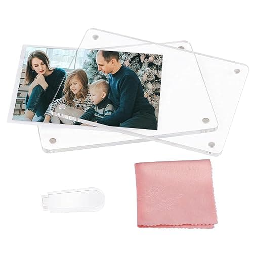 ECOSEAO Minimalist Picture Frame Acrylic Glass Photo Frame with Desktop Display Horizontally or Vertically (4x6inch-3Pack) thumbnail 4