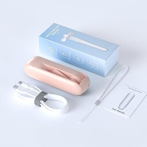 Lerat Portable Handheld Fan, 2 IN 1 Mini Hand Fan, Battery Operated [8-15 Working Hours], USB Rechargeable Personal Foldable Fan for Indoor, Small Pocket Fans Travel Essentials for Outdoor (Pink) thumbnail 9