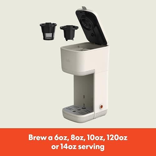 BELLA Single Serve Coffee Maker, K Cup & Coffee Ground Compatible with Removable, Adjustable Drip Tray, Auto Shutoff & Reusable Dishwasher Safe Accessories, Brews 6oz to 14oz, 1000 Watt, Oatmilk thumbnail 3