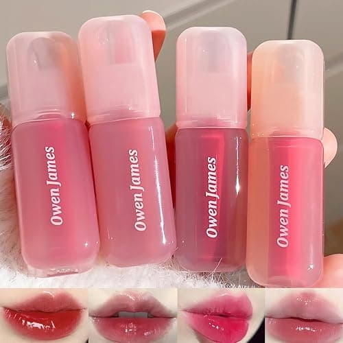 Baorder 4Pcs Hydrating Lip Gloss Set,Non-Stick Cup,Glossy Finish,Highly-Pigmented Korean Lip Glaze,Plumping Lipgloss,Moisturizing Water Mirror Liquid Lipstick,Long-lasting Natural Makeup - Image 1
