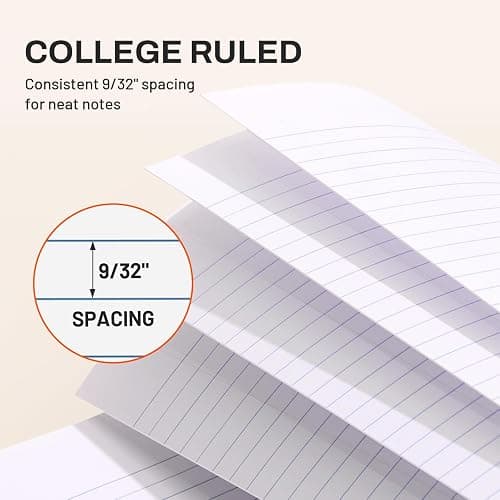 SUNEE Spiral Notebook, 2-Subject, College Ruled Paper, 6" x 9-1/2", 80 Sheets, Spiral Notebooks for School, Black thumbnail 4