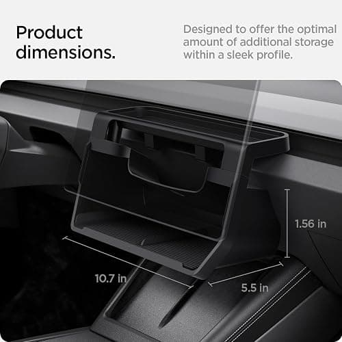 Spigen [Upgraded Under Screen Storage Organizer for Tesla Model Y Juniper (Standard, Premium & Performance 2025/2026) and Model 3 Highland (Standard, Premium & Performance 2024/25/26) - Black thumbnail 5