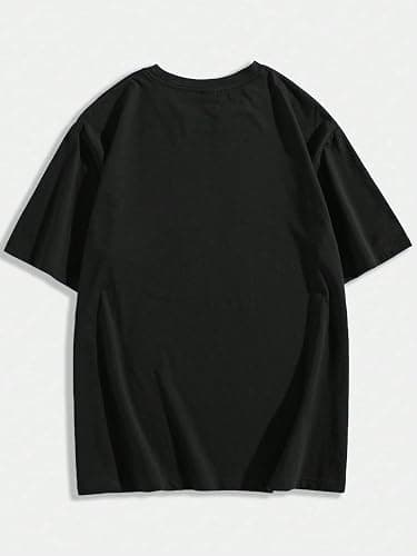 Men's Letter Butterfly Casual Graphic Y2k T Shirt - Large - Black B thumbnail 2