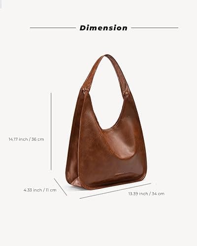 NEWBELLA Women's Hobo Purse - Faux Leather Shoulder Bag & Tote Handbag, Spacious Work Bag for Commute & Daily Use thumbnail 6