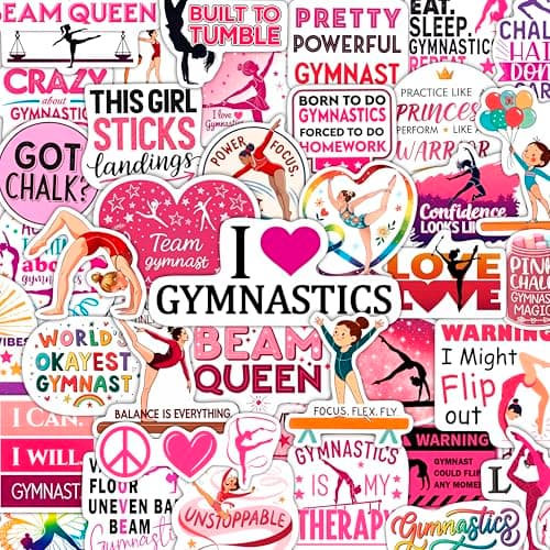 100Pcs Gymnastics Stickers for Girls for Water Bottle, Phone, Laptop - Gymnastics Party Supplies & Gifts - Sport Girl Stickers - Gift for Women & Men - Image 1