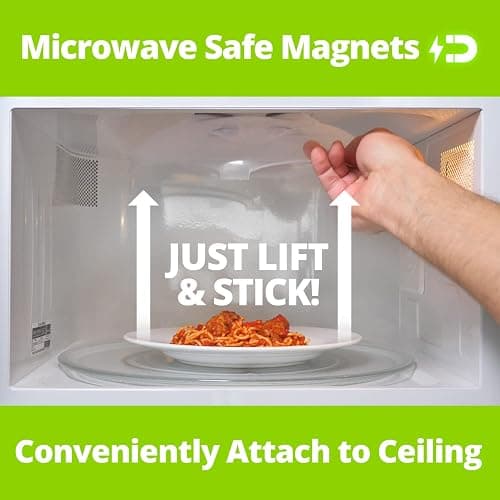 HOVER COVER Magnetic Splatter Cover, 12-Inch Clear BPA-Free Food Lid, Vented Plate Guard with Steam Vents, Anti-Splash Microwave Lid, Dishwasher Safe, Space-Saving Magnetic Storage - Gray thumbnail 4