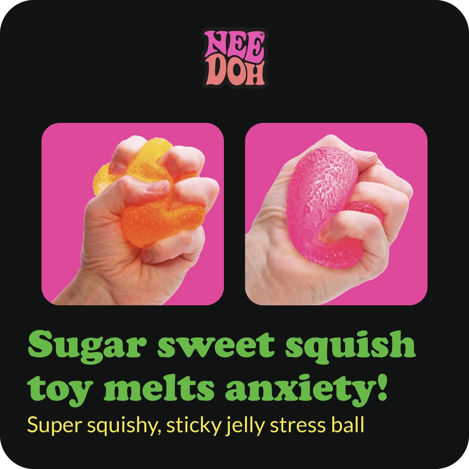 NeeDoh Gumdrop - Sensory Squishy Fidget Toy, Stress Relief, Soft & Stretchy, Translucent Texture, Returns to Shape, 4 Assorted Colours thumbnail 3