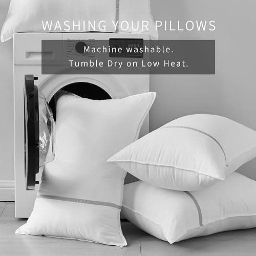 MUFEW Bed Pillows Standard Size Set of 2, Medium Firm Hotel Pillows for Sleeping, Cooling Pillows for Side & Back Sleepers, Down Alternative Filling, 20 x 26 Inches thumbnail 8