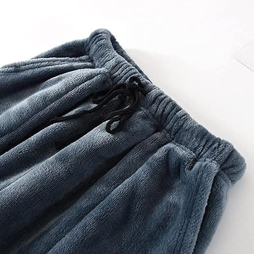 Women's Coral Fleece Pajama Pants Comfy Warm Pajama Lounge Long Pants Sleepwear Velvet Home Pants with Pockets - Grey - Medium thumbnail 5