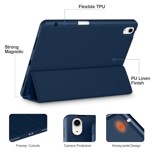 Akkerds Compatible with iPad Air 11 Inch Case 7th/6th Generation (M3/M2) 2025/2024, for iPad Air 5th/4th Generation Case 10.9 Inch 2022/2020 with Pencil Holder[Auto Sleep/Wake], Navyblue thumbnail 3