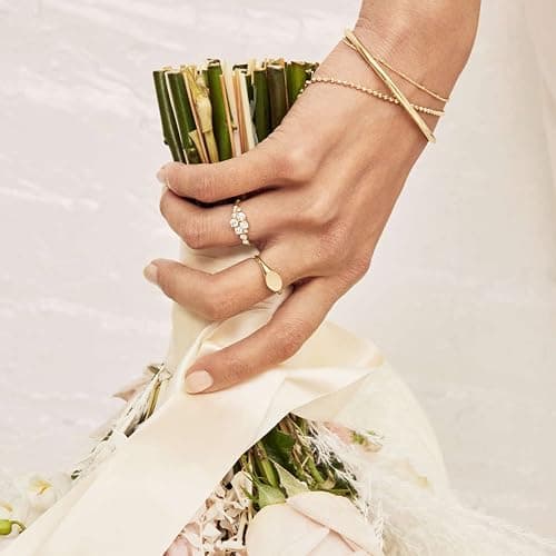 Kainier 3mm 14K Gold Plated Bracelet Stainless Steel Glossy Stackable Thin Round Bangle Bracelet for Women Solid Plain Polished Bracelet Best Gifts for Love thumbnail 8