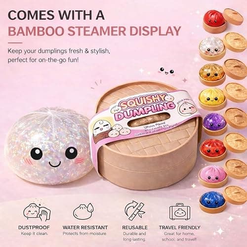 2026 New Dumpling Squishy Mystery Box - Surprise Dumpling Squishy, Rare Dumplings Bun Stress Relief Fidget Set, Random Colors (2 Pack) thumbnail 5