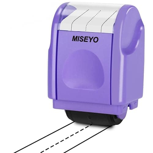 Miseyo Dashed Handwriting Lines Practice Roller Stamp,Self-Inking Line Rolling Stamps for Kids Writing - Purple - Image 1