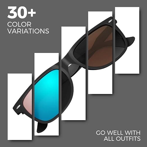 Sunier Polarized Sunglasses for Men and Women, Retro Square Matte Finish UV400 Protection Shades for Driving, Fishing thumbnail 5