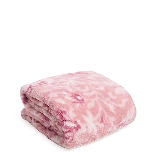 Vera Bradley Women's Fleece Plush Shimmer Throw Blanket, Frosted Lace Pink, 80 X 50 - Image 1