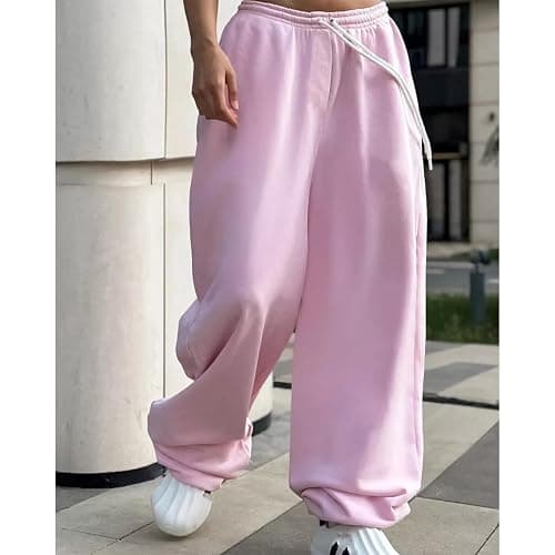 Anuedgis Womens Baggy Sweatpants Elastic Waist Cuffed Oversized Joggers Casual Loose Wide Leg Gym Tracksuit Bottoms Loungewear thumbnail 5