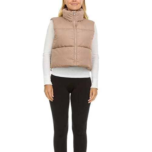 Steve Madden Cropped Puffer Vest for Women - Sleeveless Women’s Outerwear Vests thumbnail 3